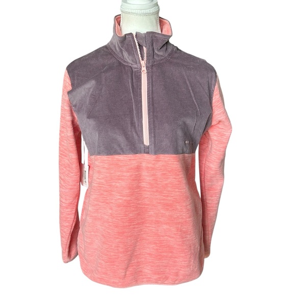 Simply Southern Tops - Simply Southern SimplyCordy Half-Zip Sweatshirt in Coral & Purple S